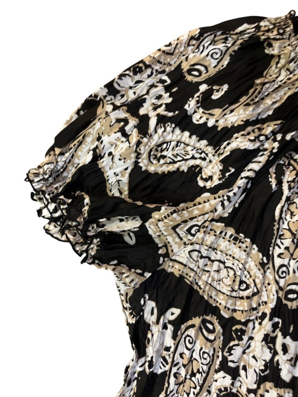 Croft & Barrow Black Paisley Peasant Top Womens XL Used - Picture 5 of 13